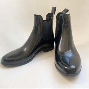 sam edelman chelsea ankle boots black glossy sz 8